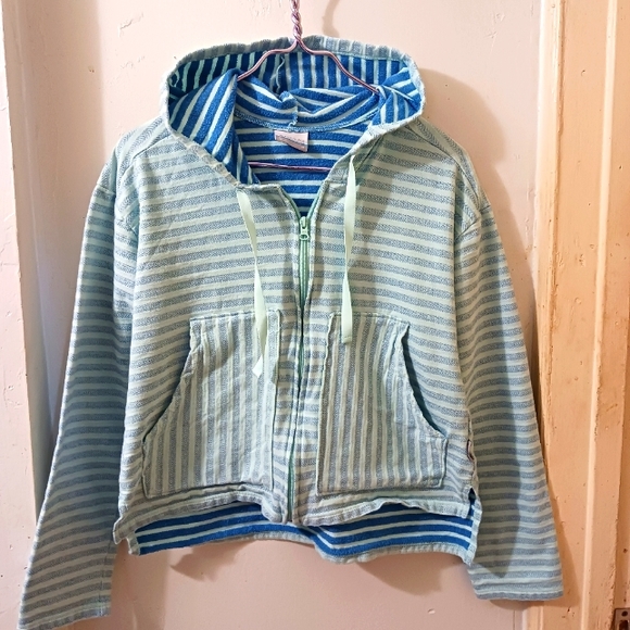 Columbia stripped Light blue hoodie - Picture 1 of 4